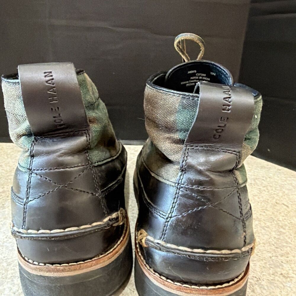 Cole Haan Camo Boots Grand.OS Pinch Rugged Brown Green Men's Size 12M - Picture 6 of 7